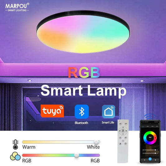 30W/36W Smart RGB LED Ceiling Light with Tuya App & Remote