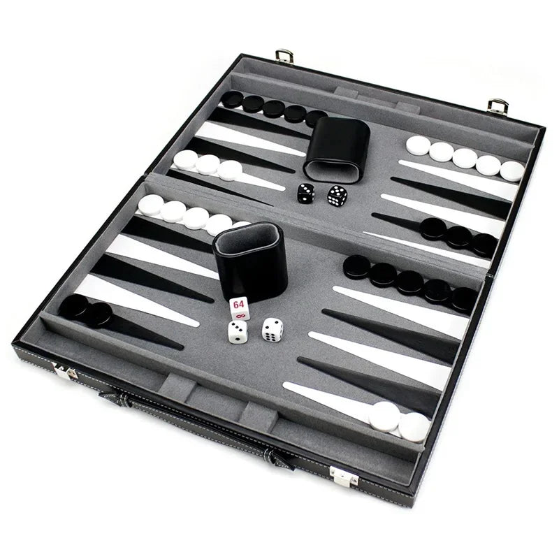 Chess & Backgammon Set with Leatherette Case