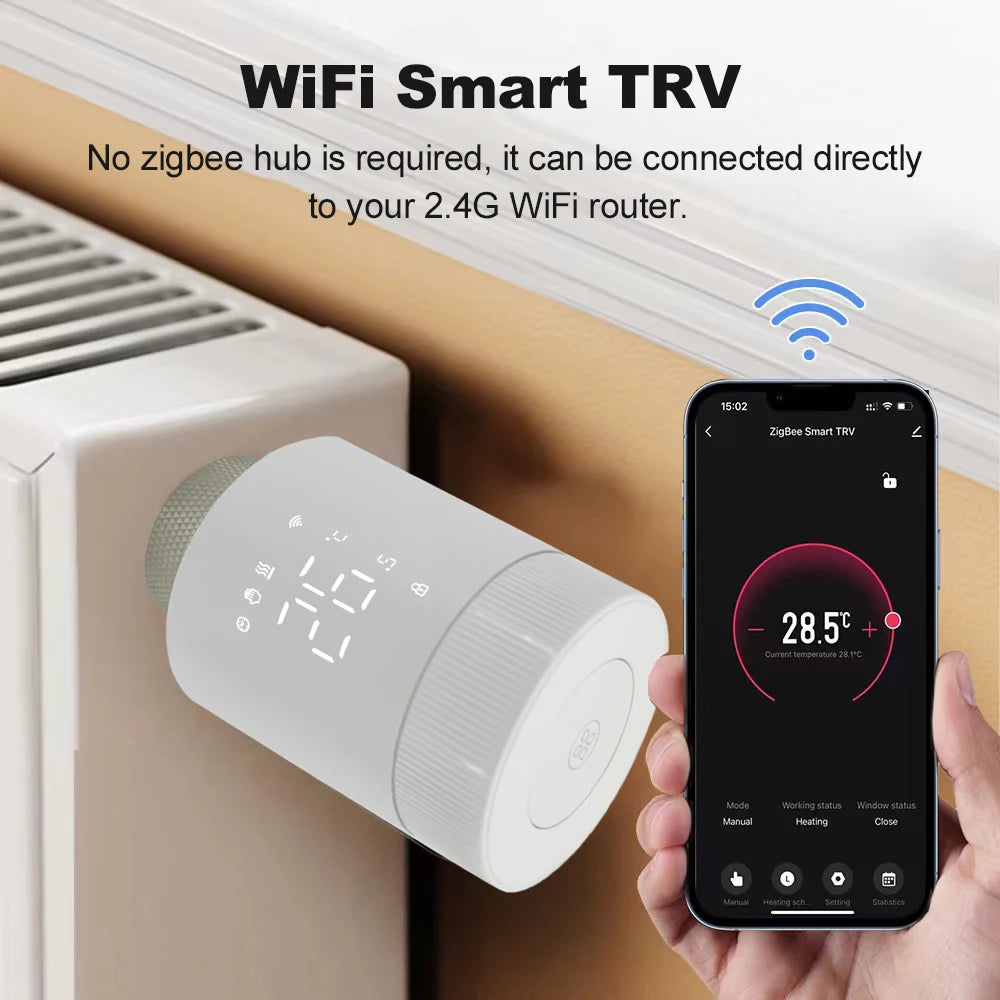 RKHK Tuya WiFi Smart Thermostat TRV for Alexa & Google Home