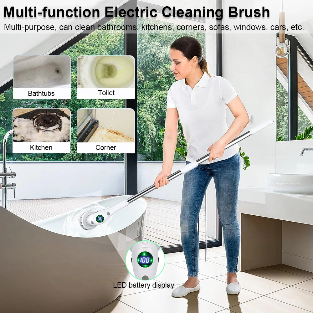 8-in-1 Wireless Electric Cleaning Brush for Home & Bathroom