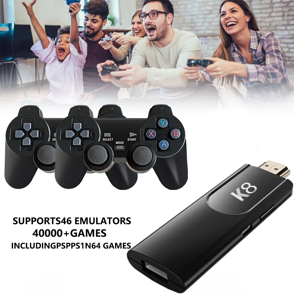 K8 64GB Retro 4K Game Console | Wireless Controllers & 40+ Emulators