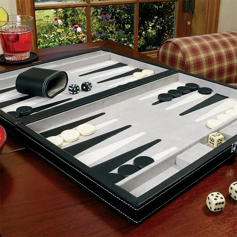 Chess & Backgammon Set with Leatherette Case