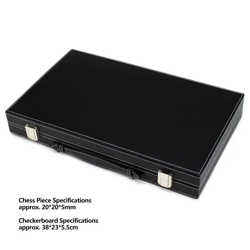 Chess & Backgammon Set with Leatherette Case