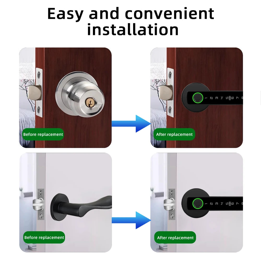 RAYKUBE M5 Tuya Smart Fingerprint Door Lock with Key & App