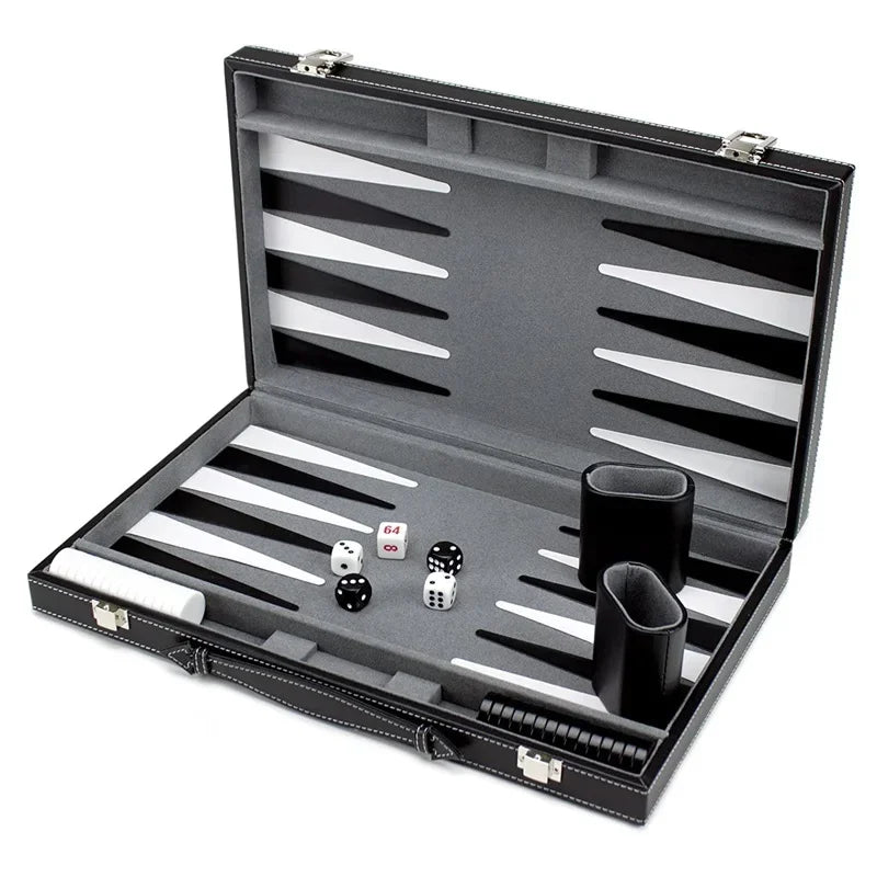 Chess & Backgammon Set with Leatherette Case